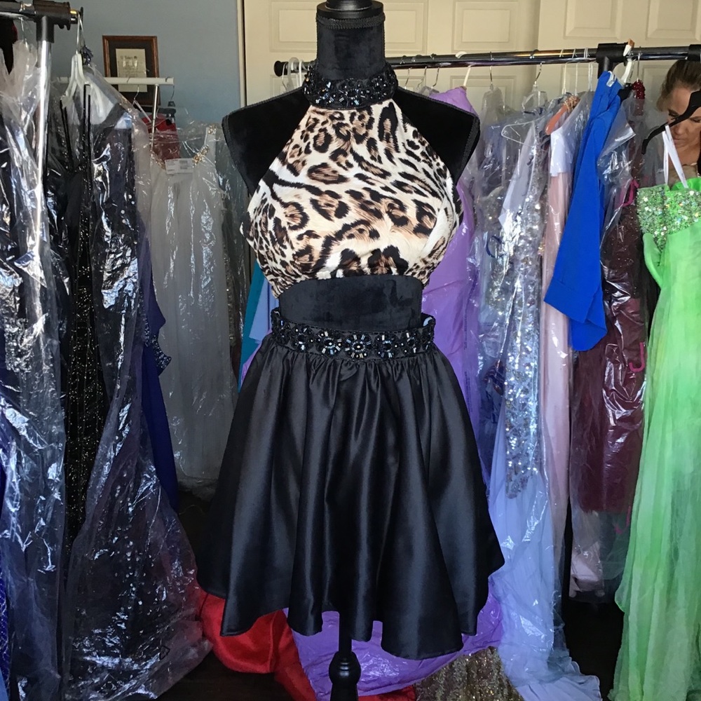 Rachel Allan Cheetah Print Dress